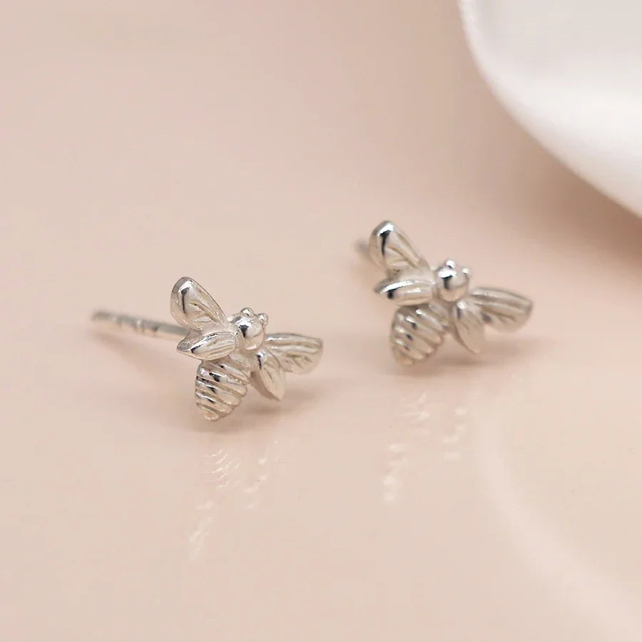 Sterling Silver Bee Stud Earrings