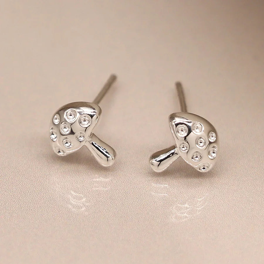 Sterling Silver Toadstool Stud Earrings