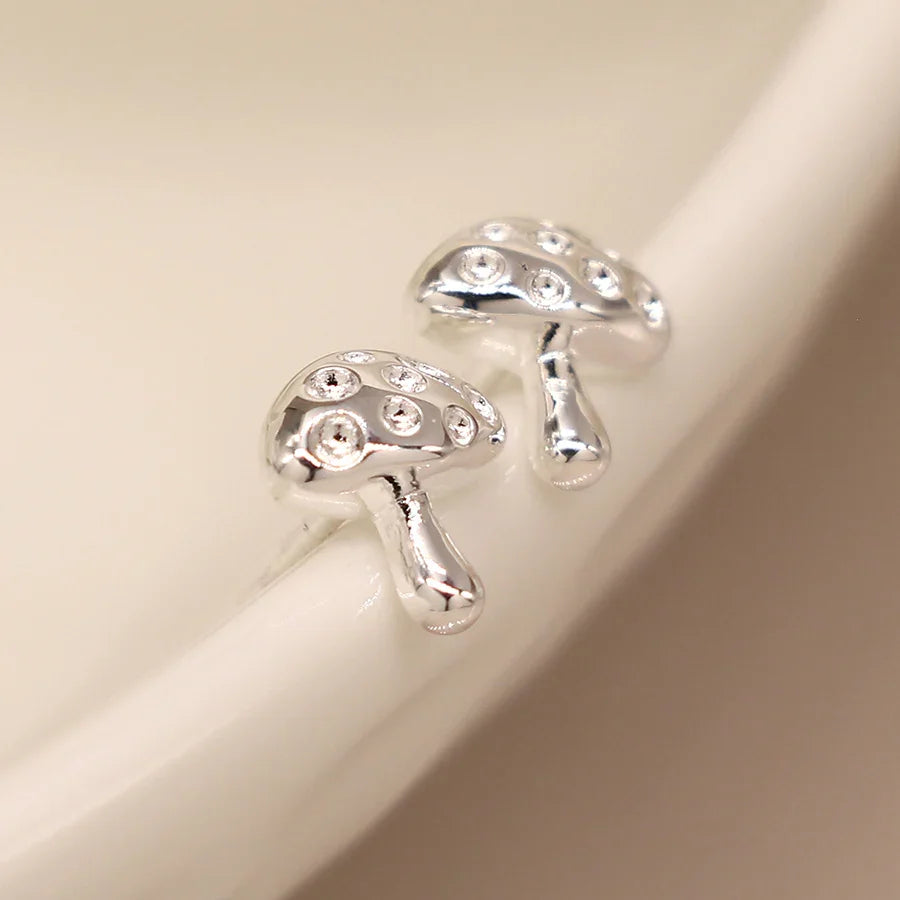 Sterling Silver Toadstool Stud Earrings