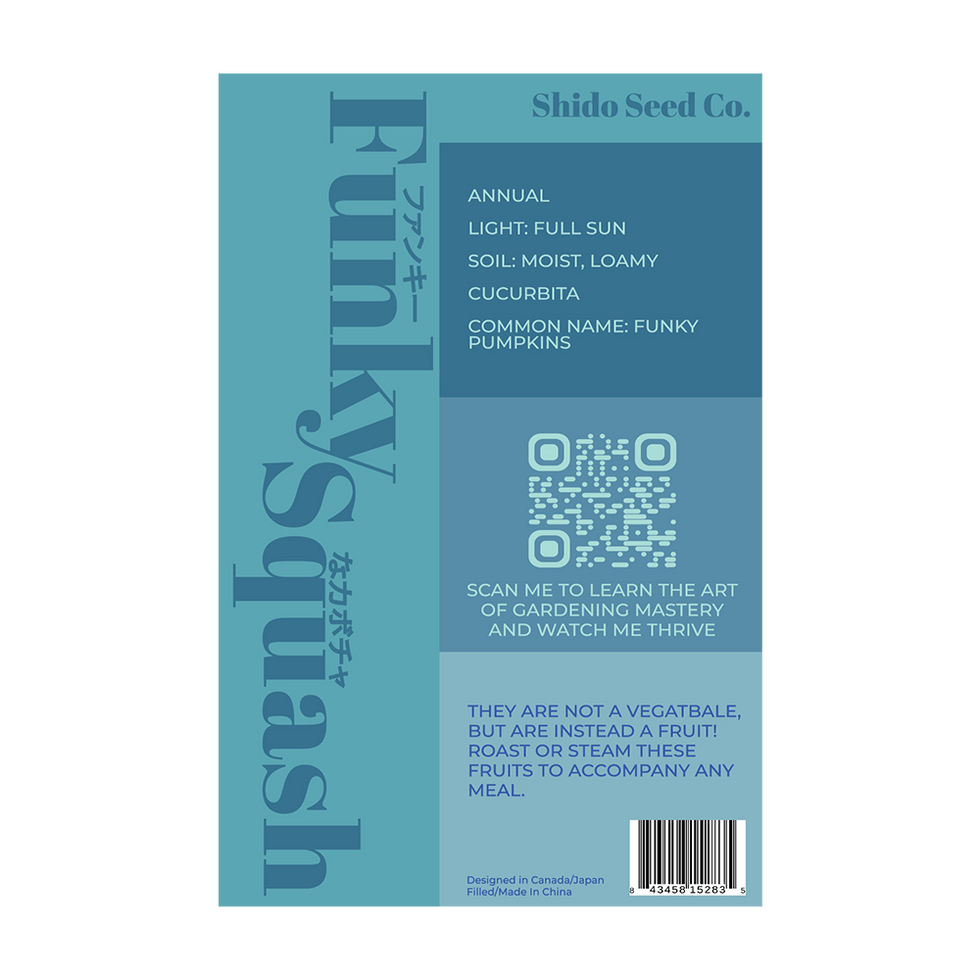 Funky Squash Vegetable Seeds Packet