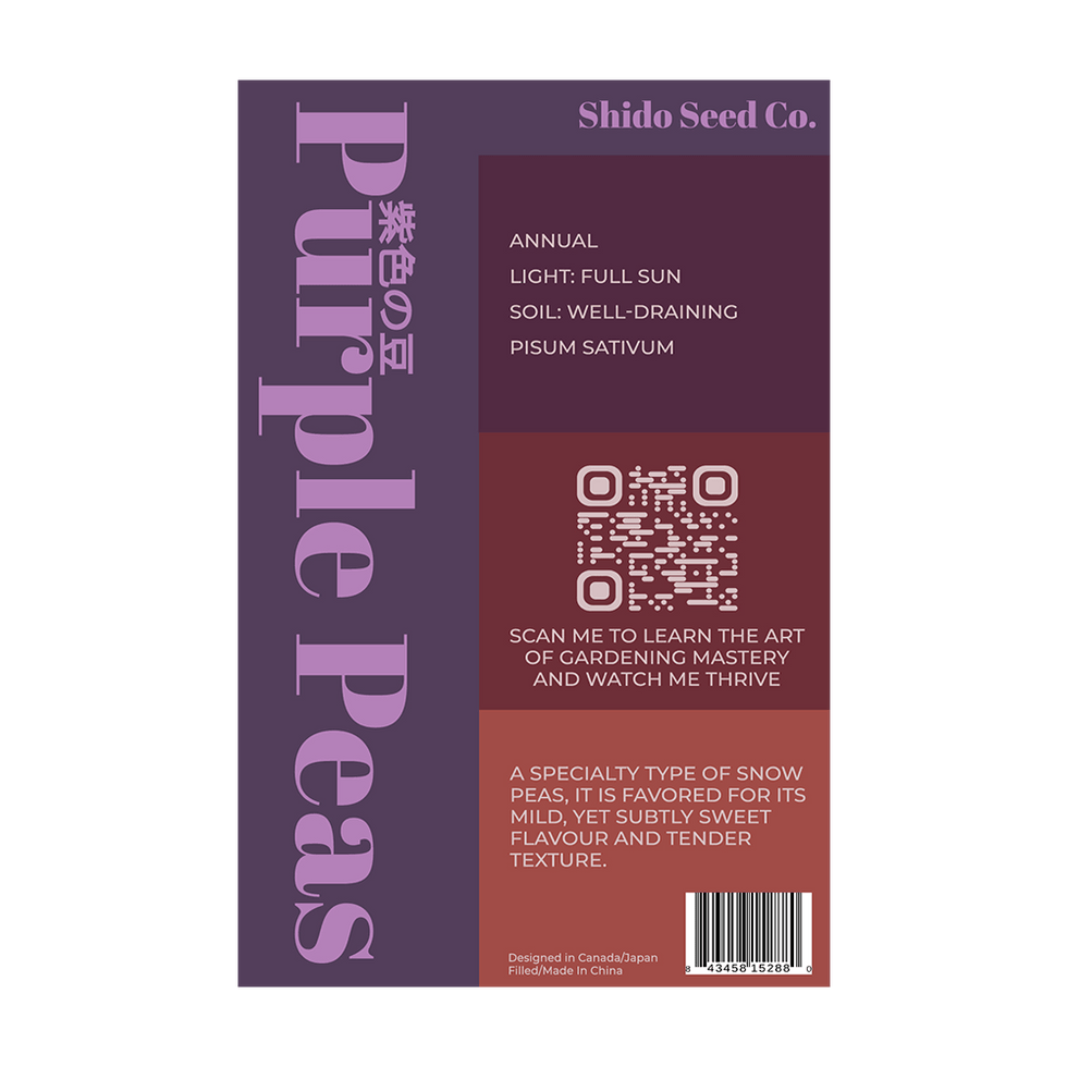 Purple Peas Vegetable Seeds Packet