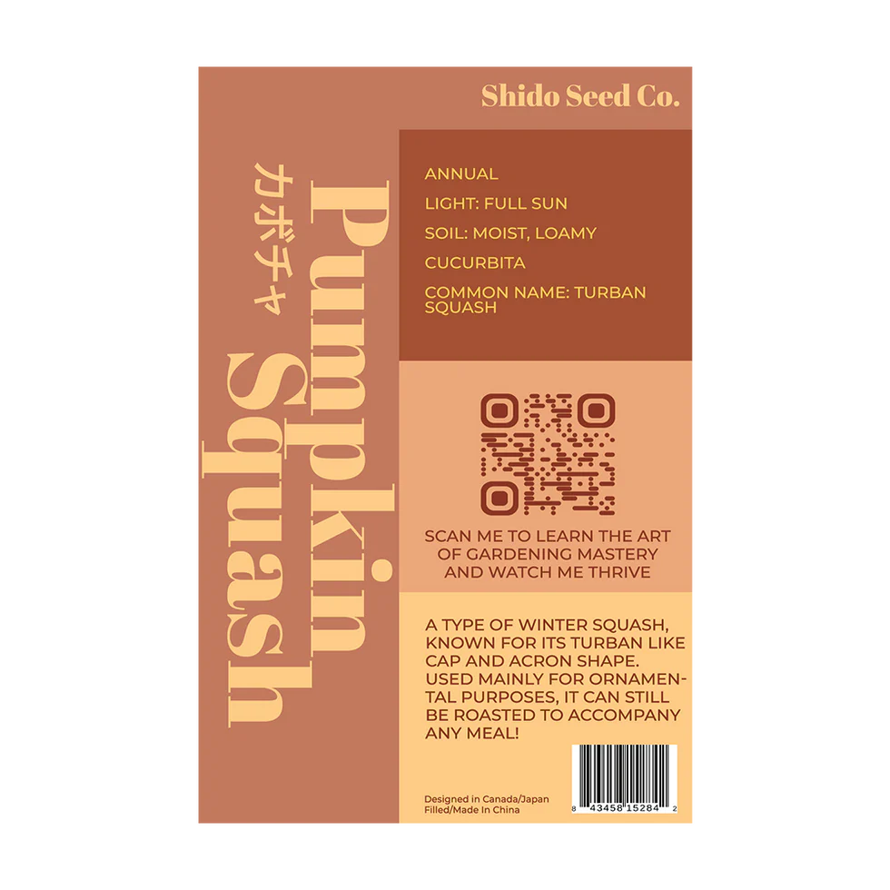 Pumpkin Squash Vegetable Seeds Packet