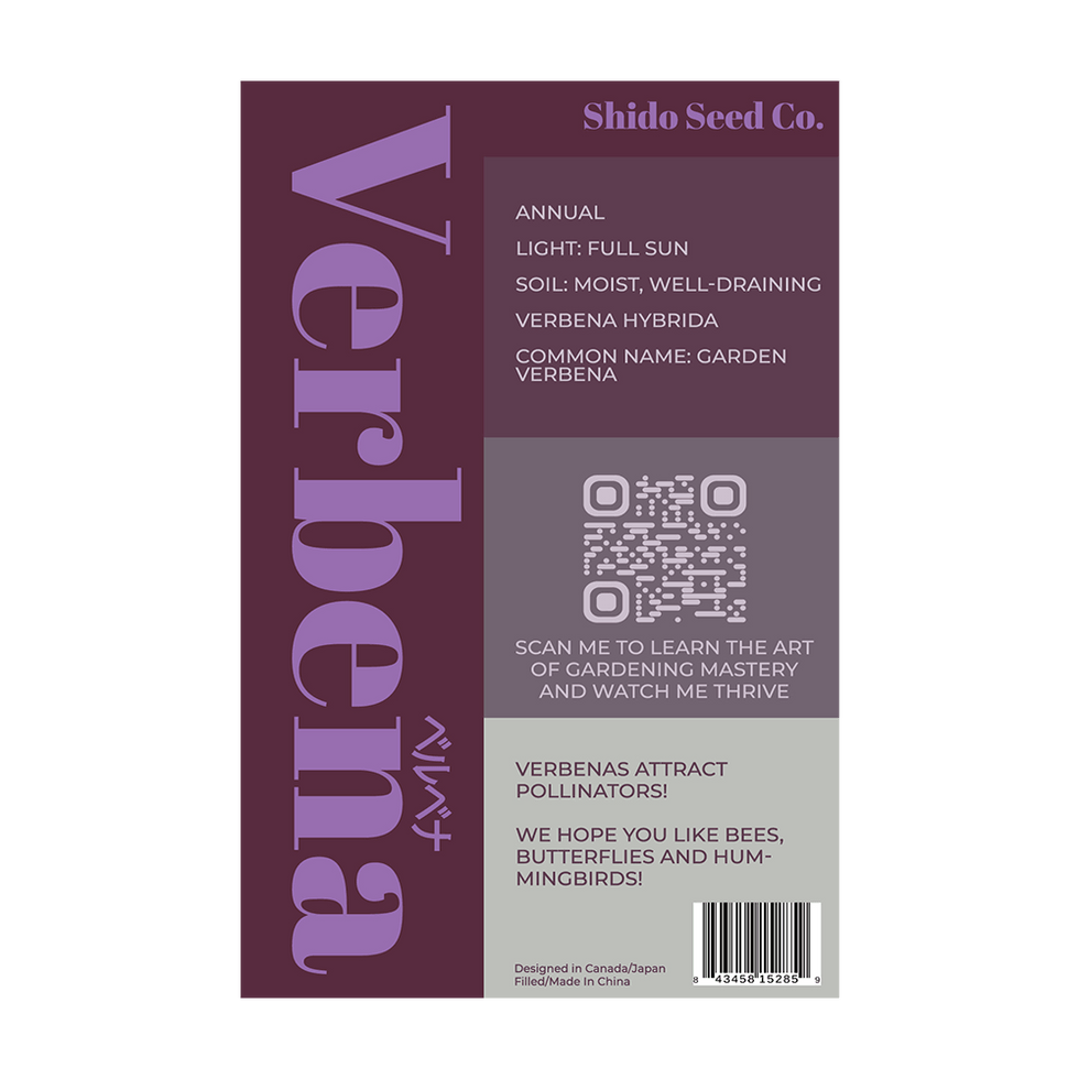 Verbena Flower Seeds Packet
