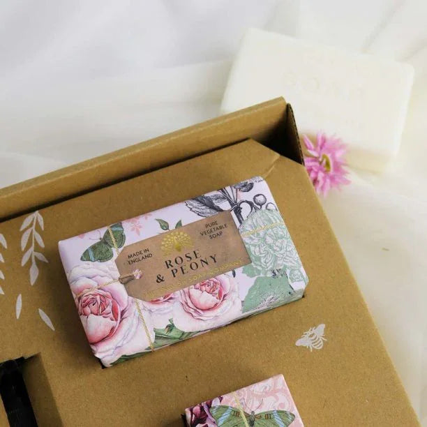 English Soap Company - Anniversary Collection - Hand & Body Gift Set - Rose & Peony