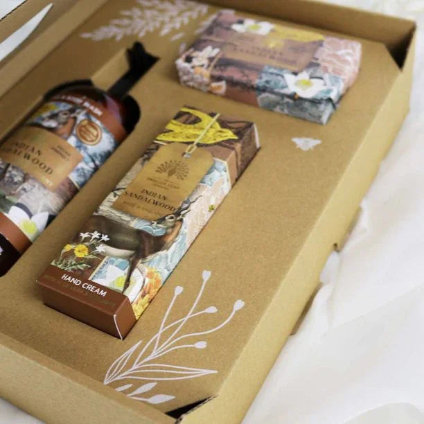 English Soap Company - Anniversary Collection - Hand & Body Gift Set - Indian Sandalwood