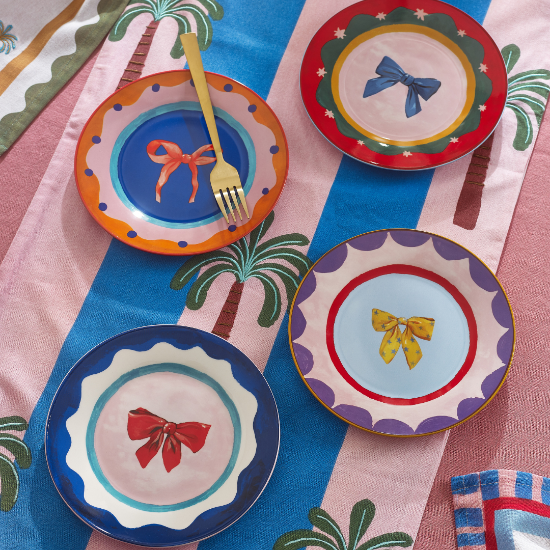 Bow Cake Plate - Set of 4