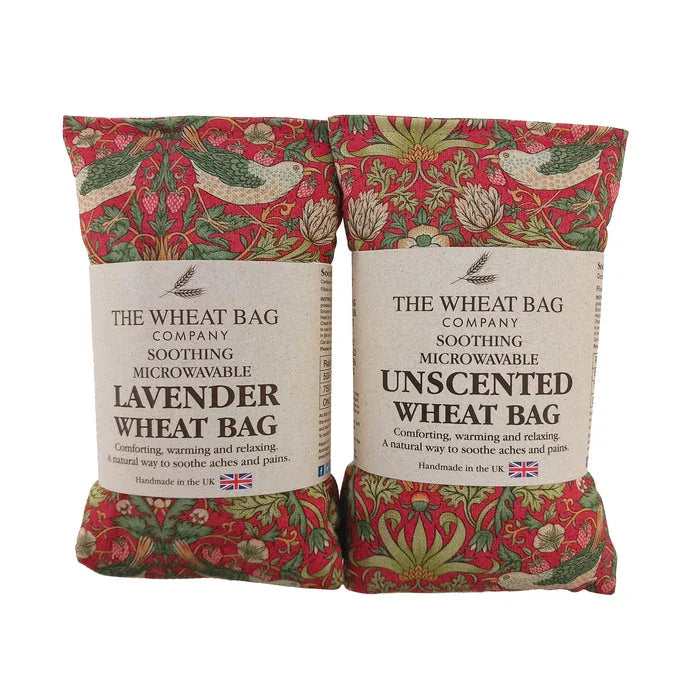 William Morris Strawberry Thief Crimson Cotton Wheat Bag - Unscented