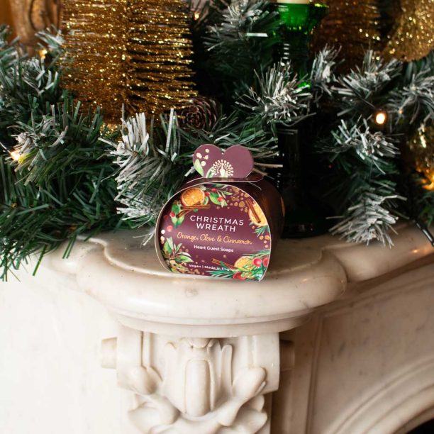 Christmas Tidings Christmas Wreath Heart Guest Soaps