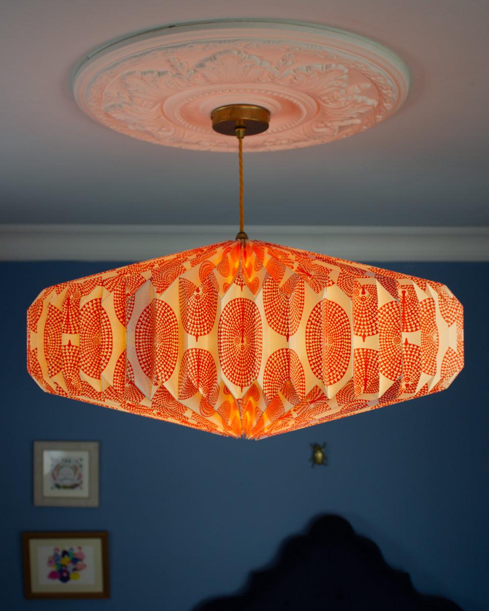 Origami Paper Lightshade Saucer 'Orange Sun Mask'