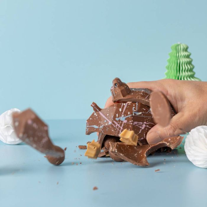 Milk Chocolate Smash Bauble with Milk Chocolate Malt Balls & Blonde Chocolate Stars