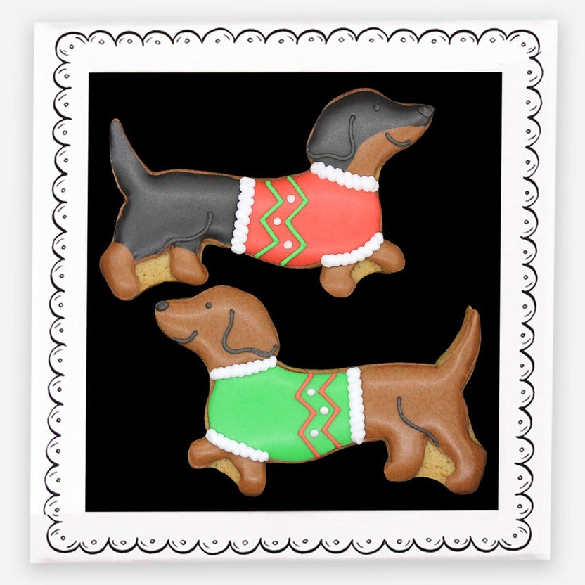 Biscuiteers Christmas Sausage Dog Biscuits