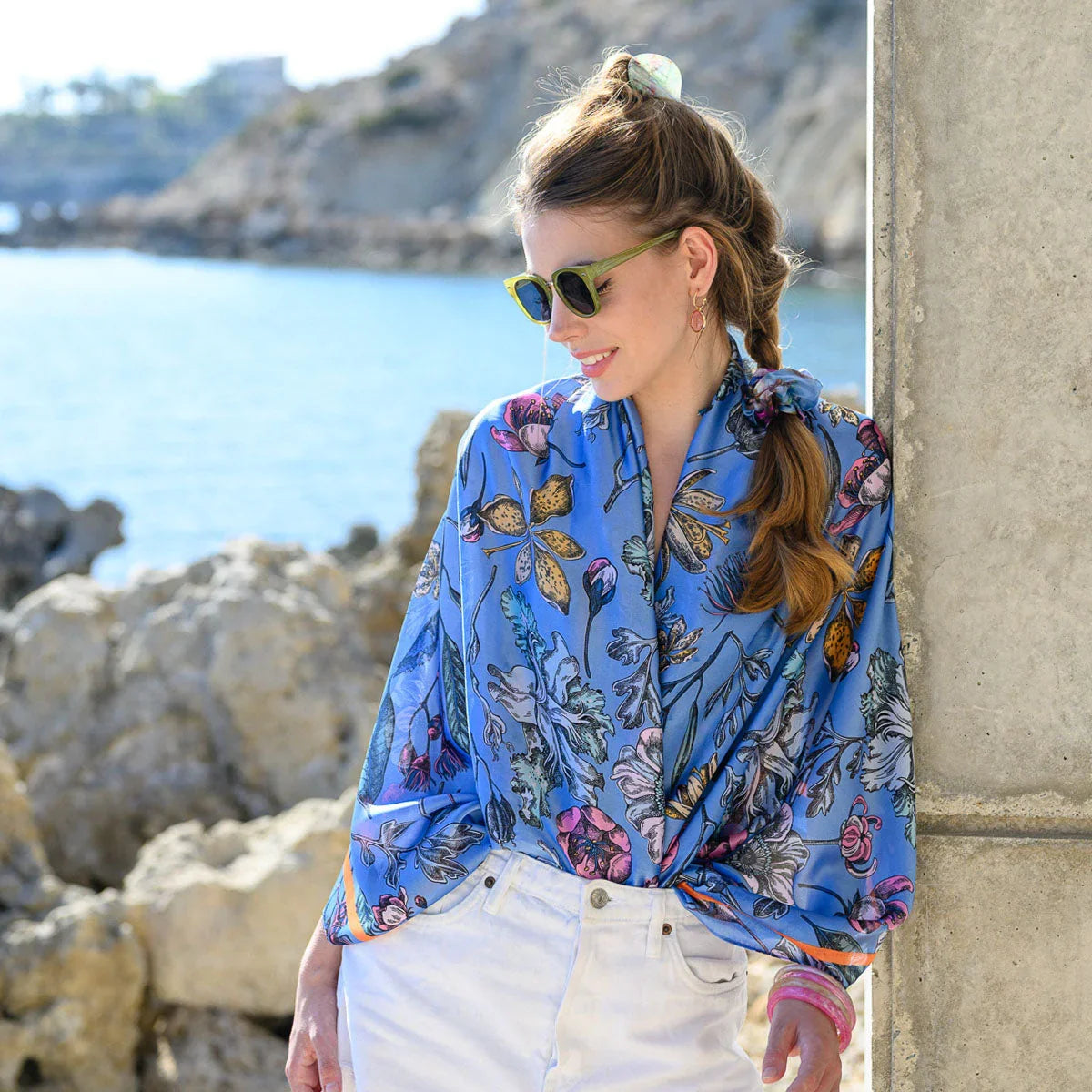 Florencia Long Scarf -Blue