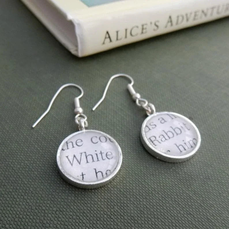 Alice in Wonderland Earrings - White Rabbit