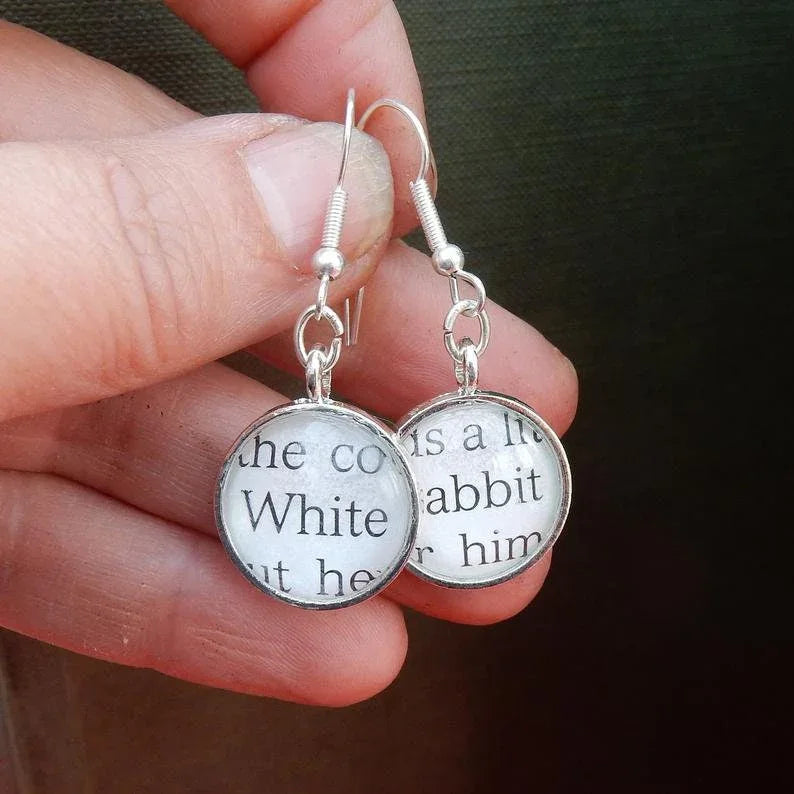 Alice in Wonderland Earrings - White Rabbit