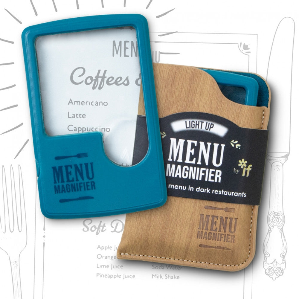 Light Up Menu Magnifer Aqua