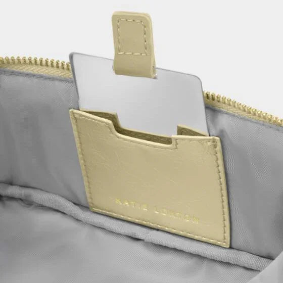 Fold-Out Mirror Makeup Bag Gold - Katie Loxton