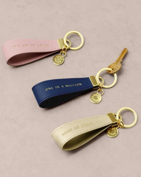 Sentiment Loop Keyring Metallic Gold - Katie Loxton