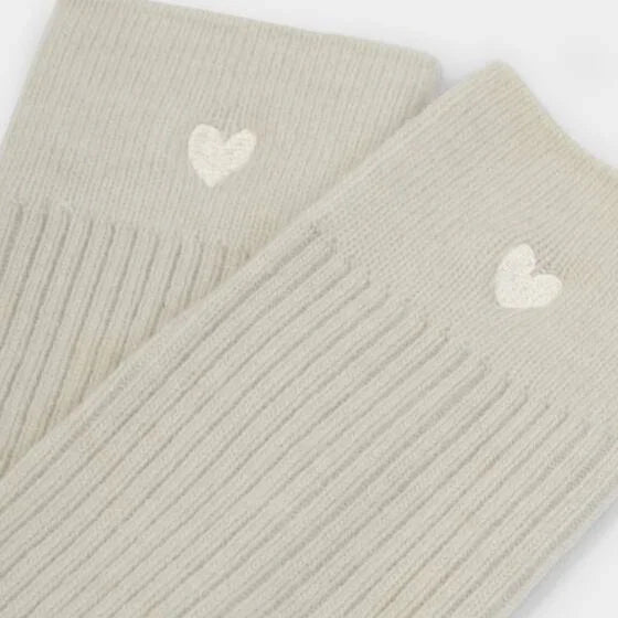 Gift Boxed Heart Off White Socks - Katie Loxton