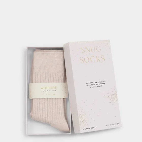 Gift Boxed Pink Sparkle Socks - Katie Loxton