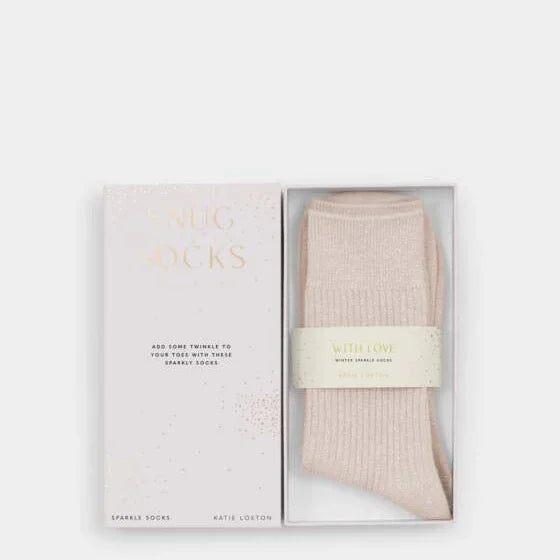Gift Boxed Pink Sparkle Socks - Katie Loxton
