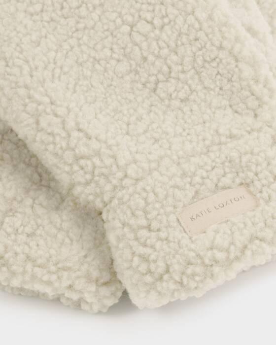 Cream Teddy Mittens on String - Katie Loxton