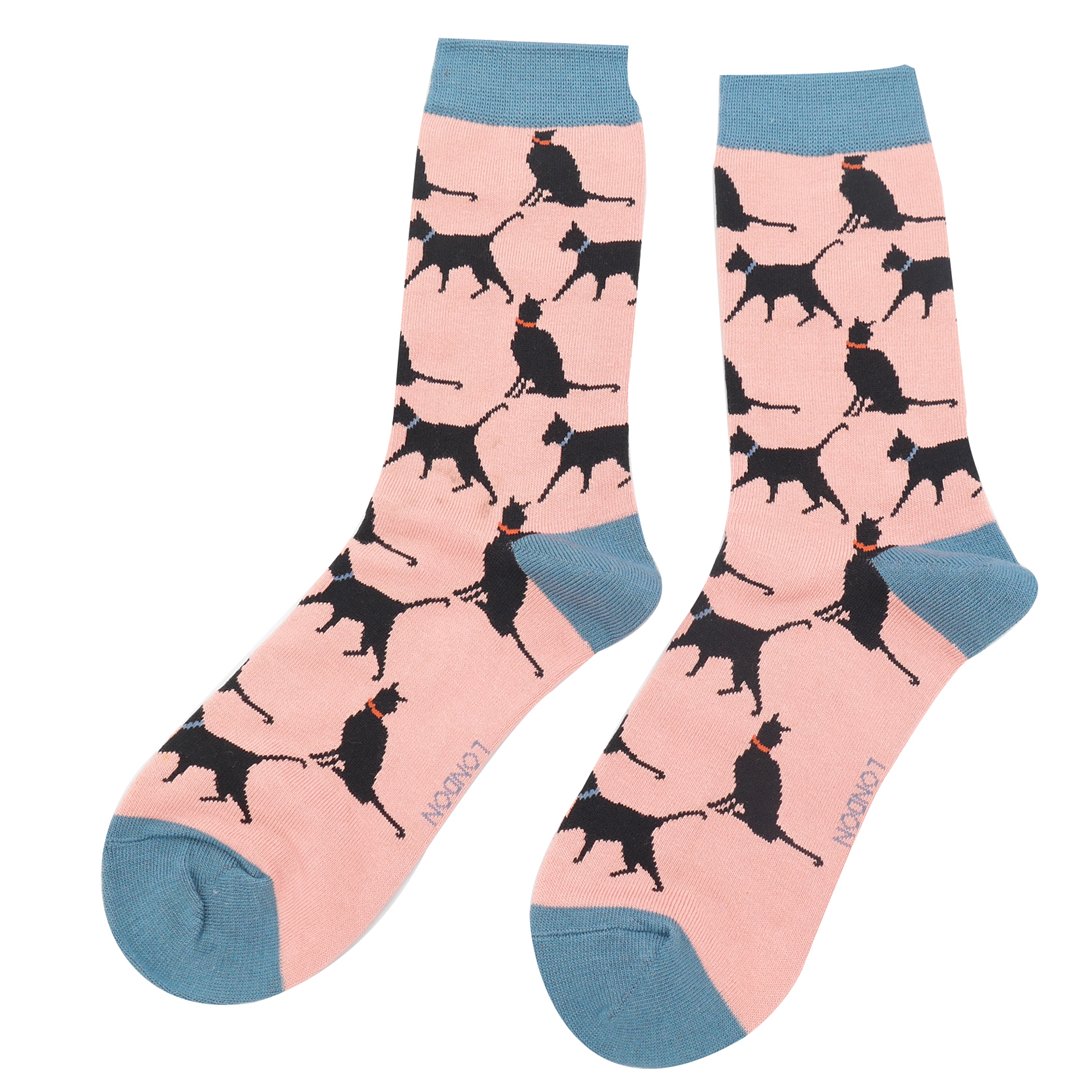 Miss Sparrow Lucky Cats Socks Dusky Pink