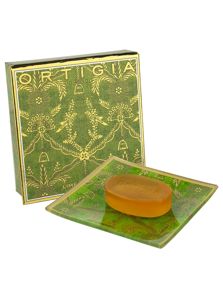 Ortigia Lime Di Siclia Glass Plate & Soap