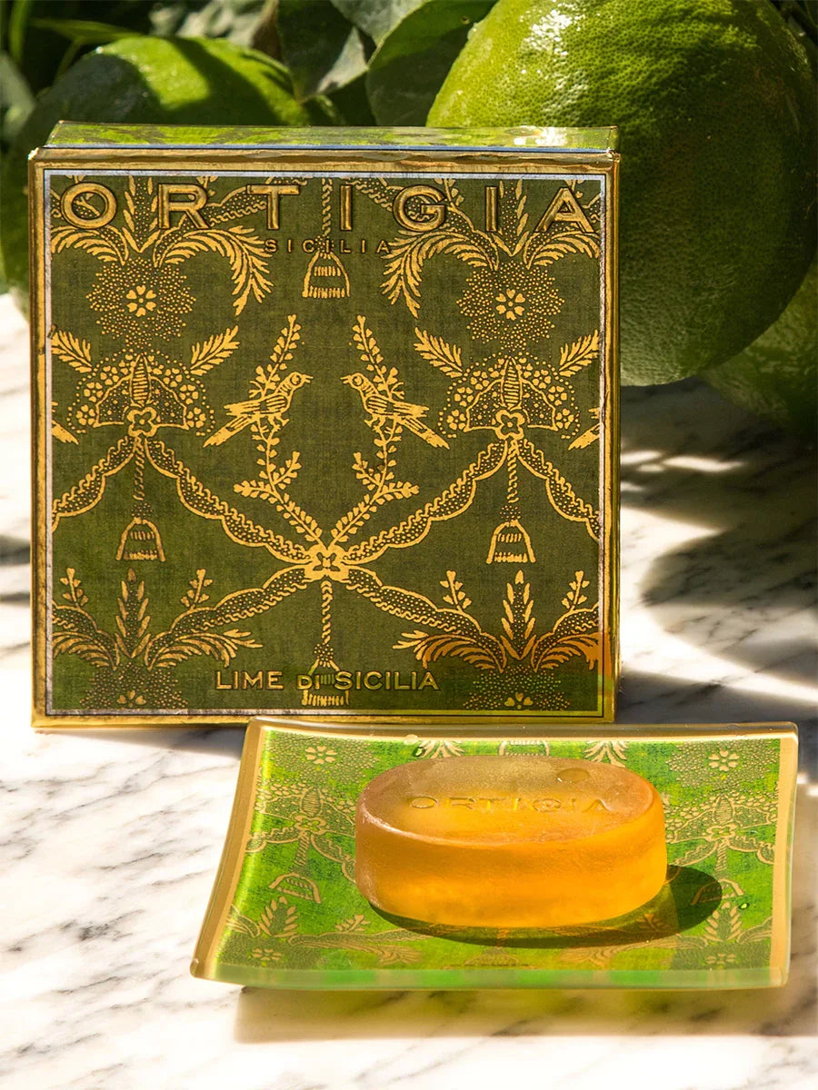 Ortigia Lime Di Siclia Glass Plate & Soap