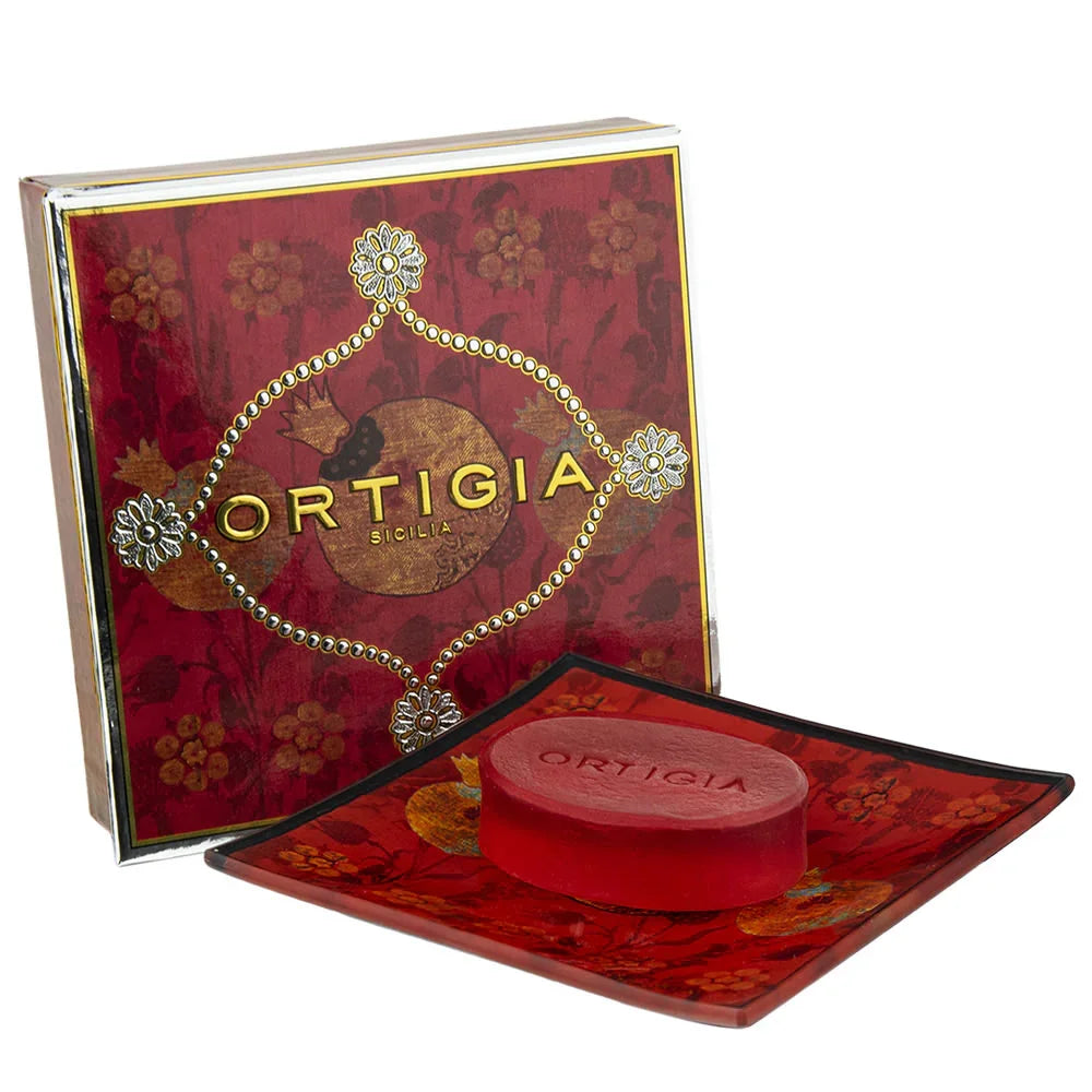 Ortigia Melograno Glass Plate & Soap