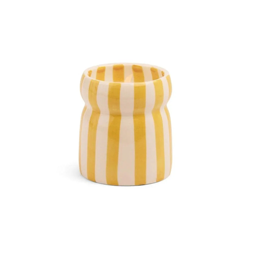 Cabana Ochre Striped Gold Coast Candle