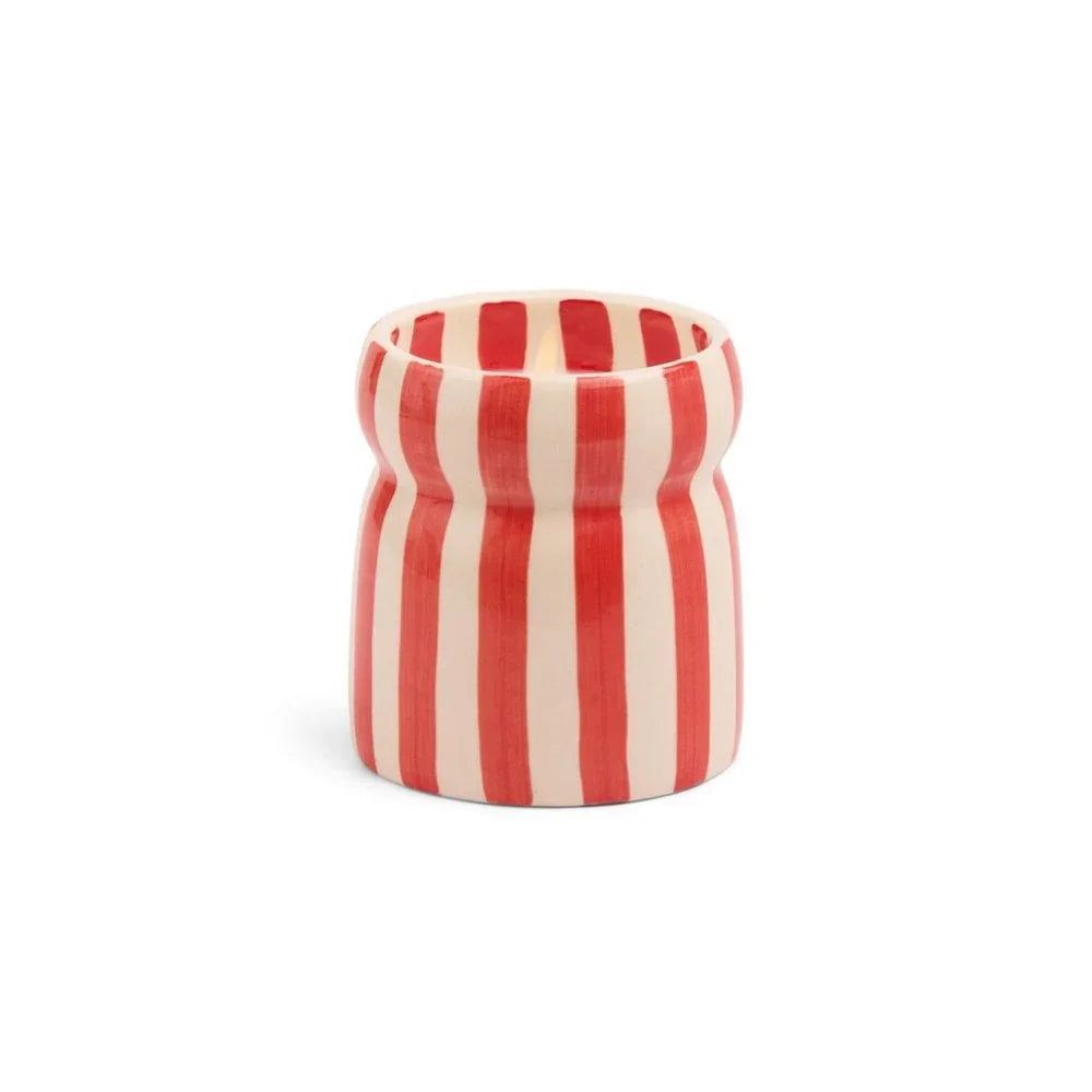 Cabana Red Striped Hibiscus Bay Candle