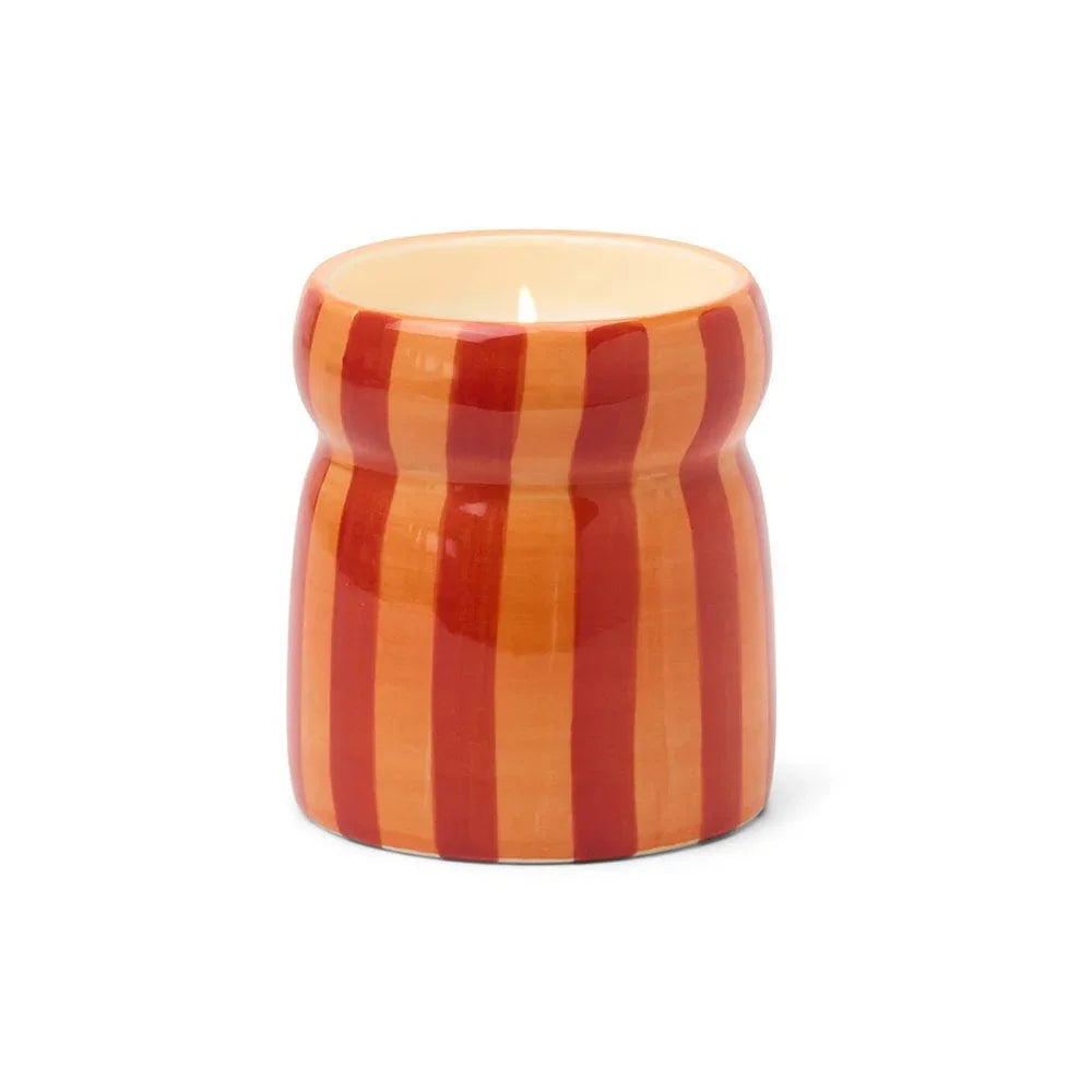 Paddywax Red & Coral Striped Spiced Apple Candle