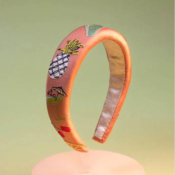 Embroidered Headband - Cocktails