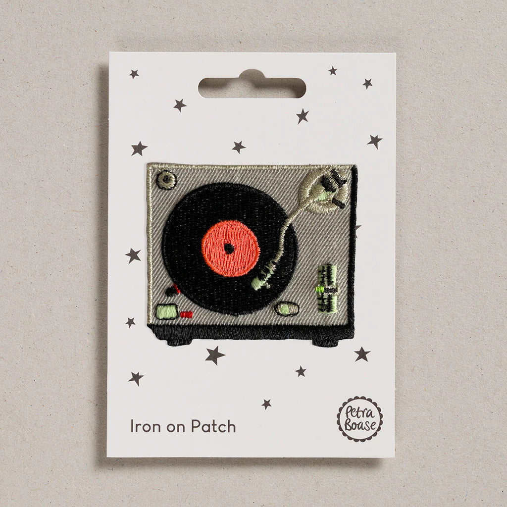 Retro Record Player Iron on Patch