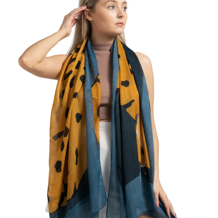 Blue Cheetah Scarf