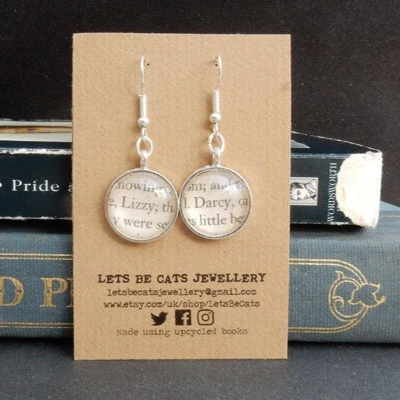 Pride & Prejudice Earrings, Elizabeth and Darcy
