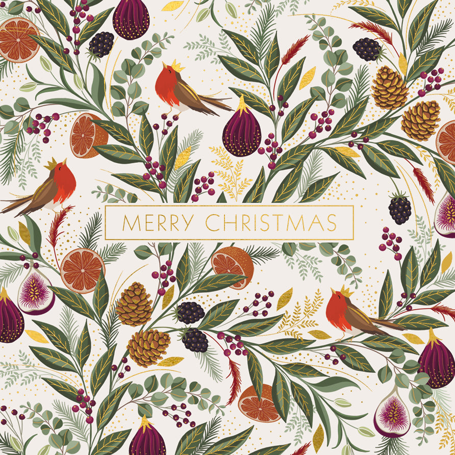 Picture of fox and badger in Christmas setting