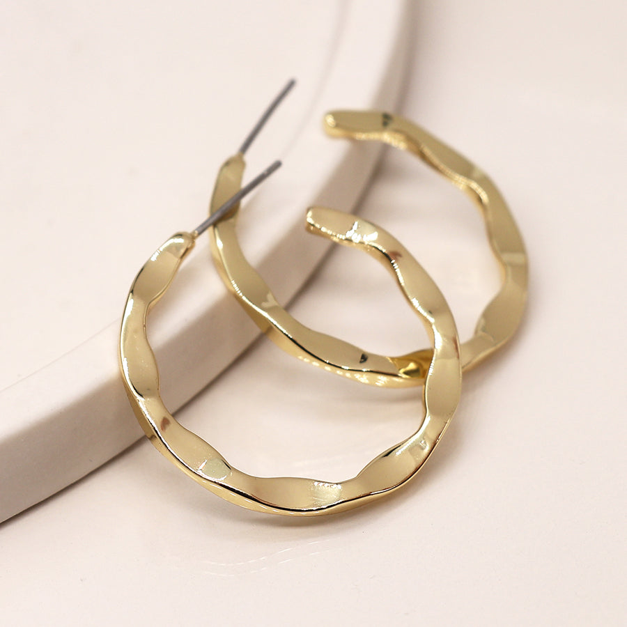 Golden Irregular Hoop Earrings