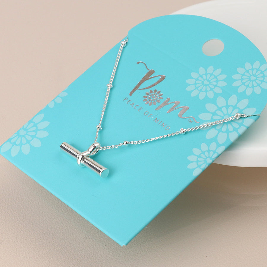Silver Plated T-Bar Necklace