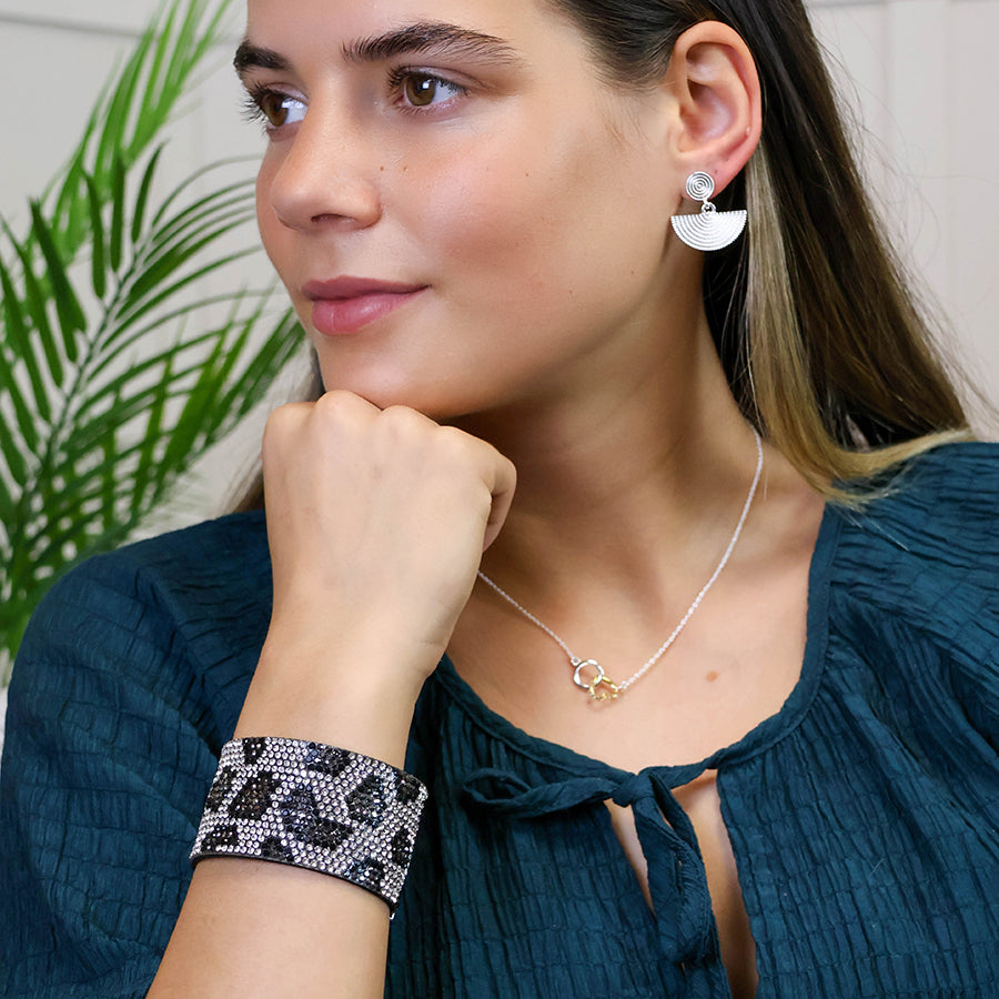 POM - Silver Mix Animal Print Cuff