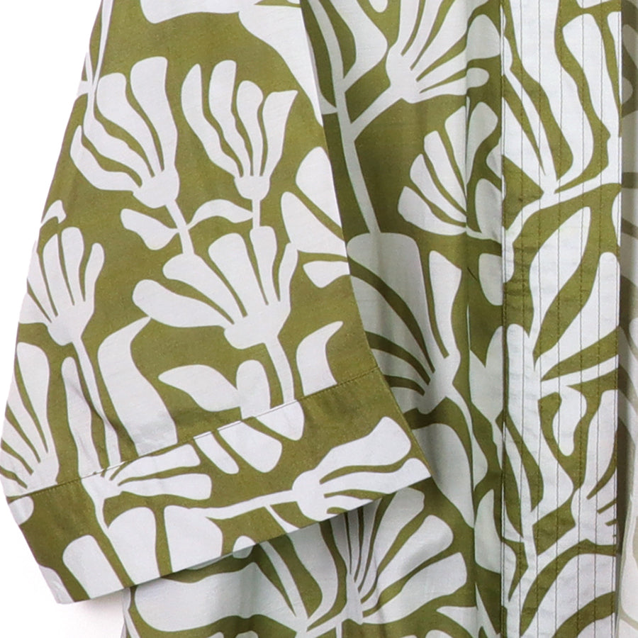 POM - Olive Green Silhouette Print Kimono