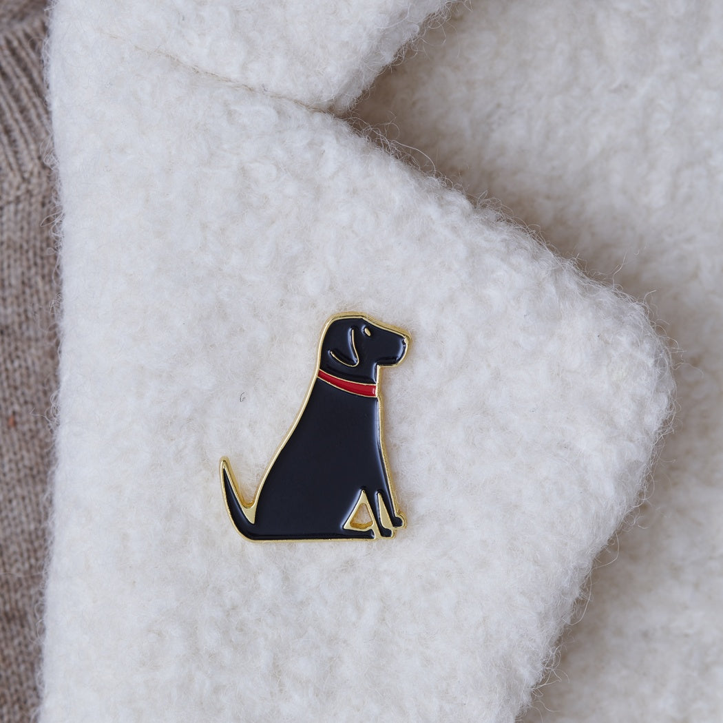 Black Labrador Dog Pin