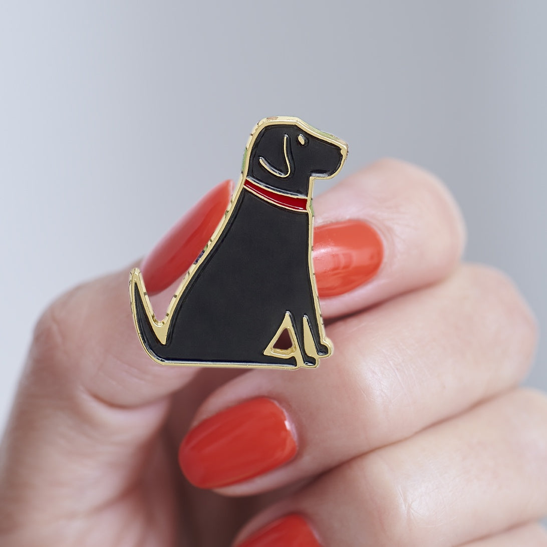 Black Labrador Dog Pin