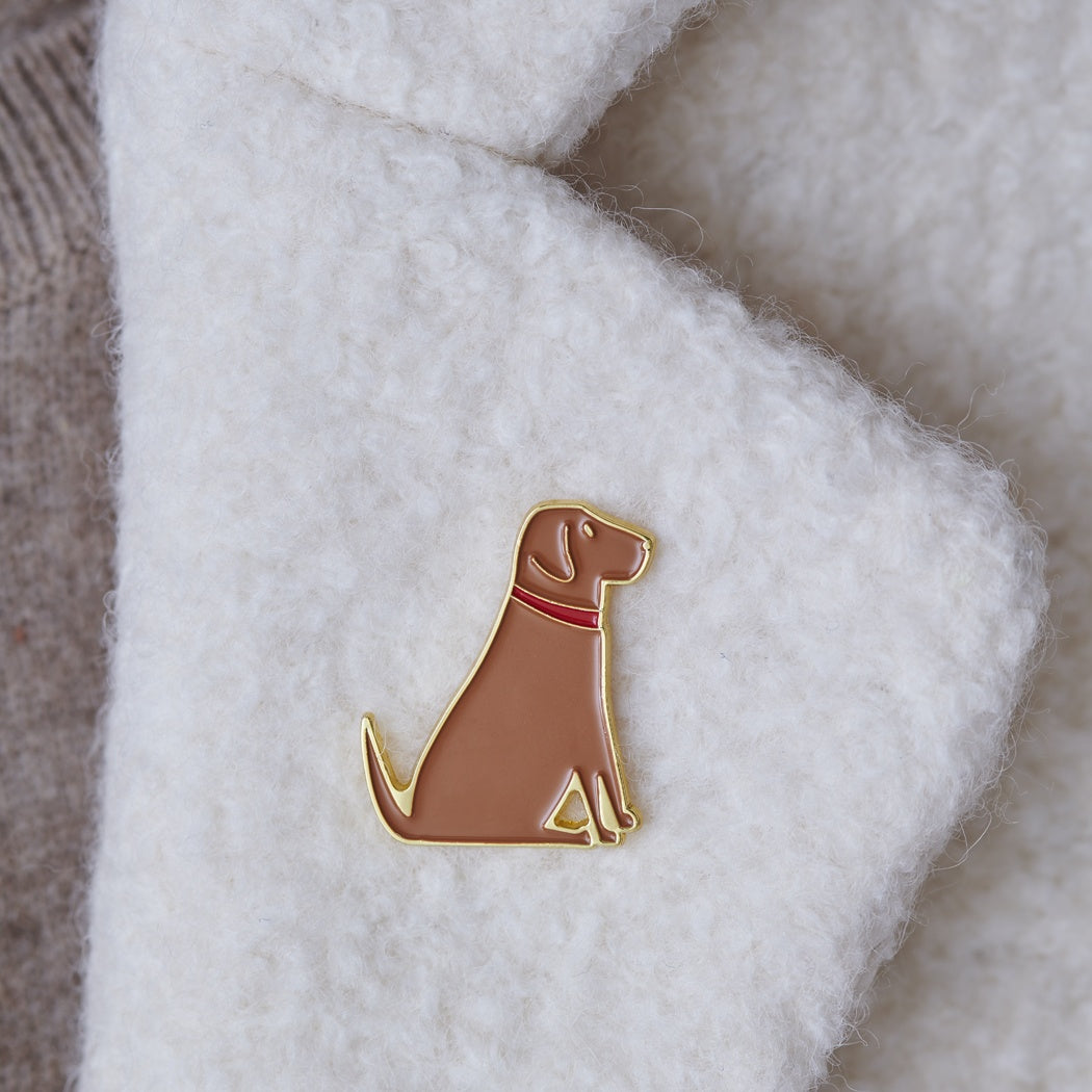 Fox Labrador Christmas Dog Pin
