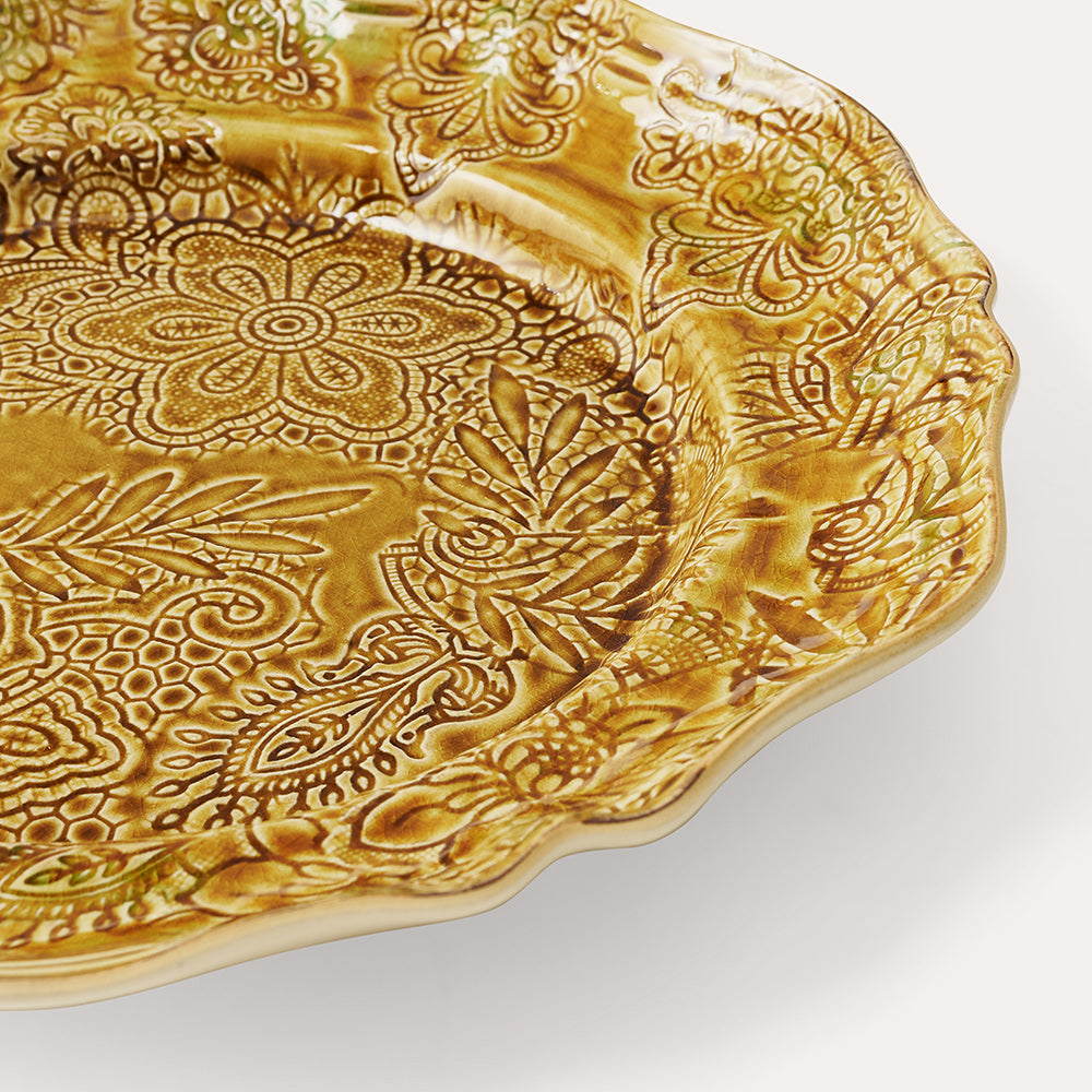 Sthal Large Round Dish - Pineapple