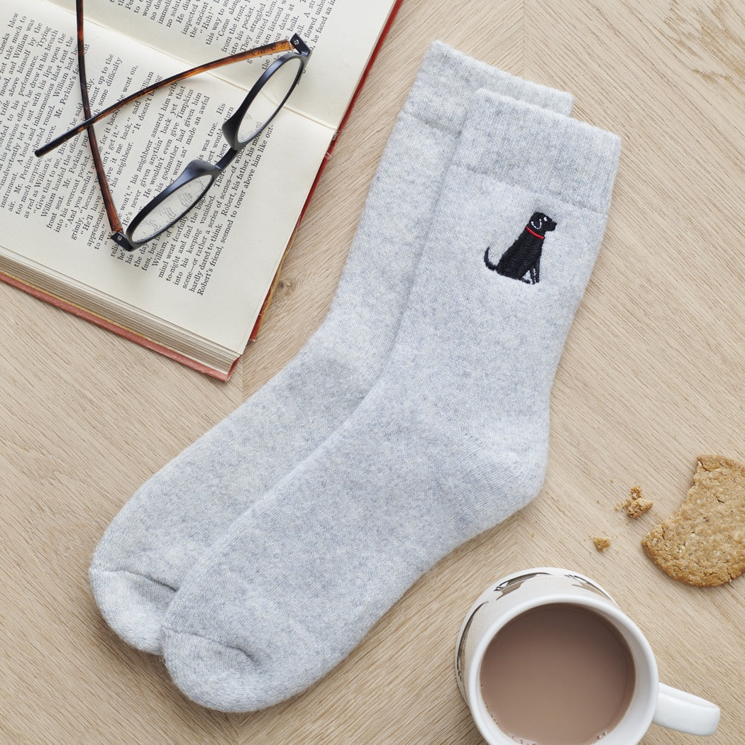 Black Labrador Dog Walking Socks