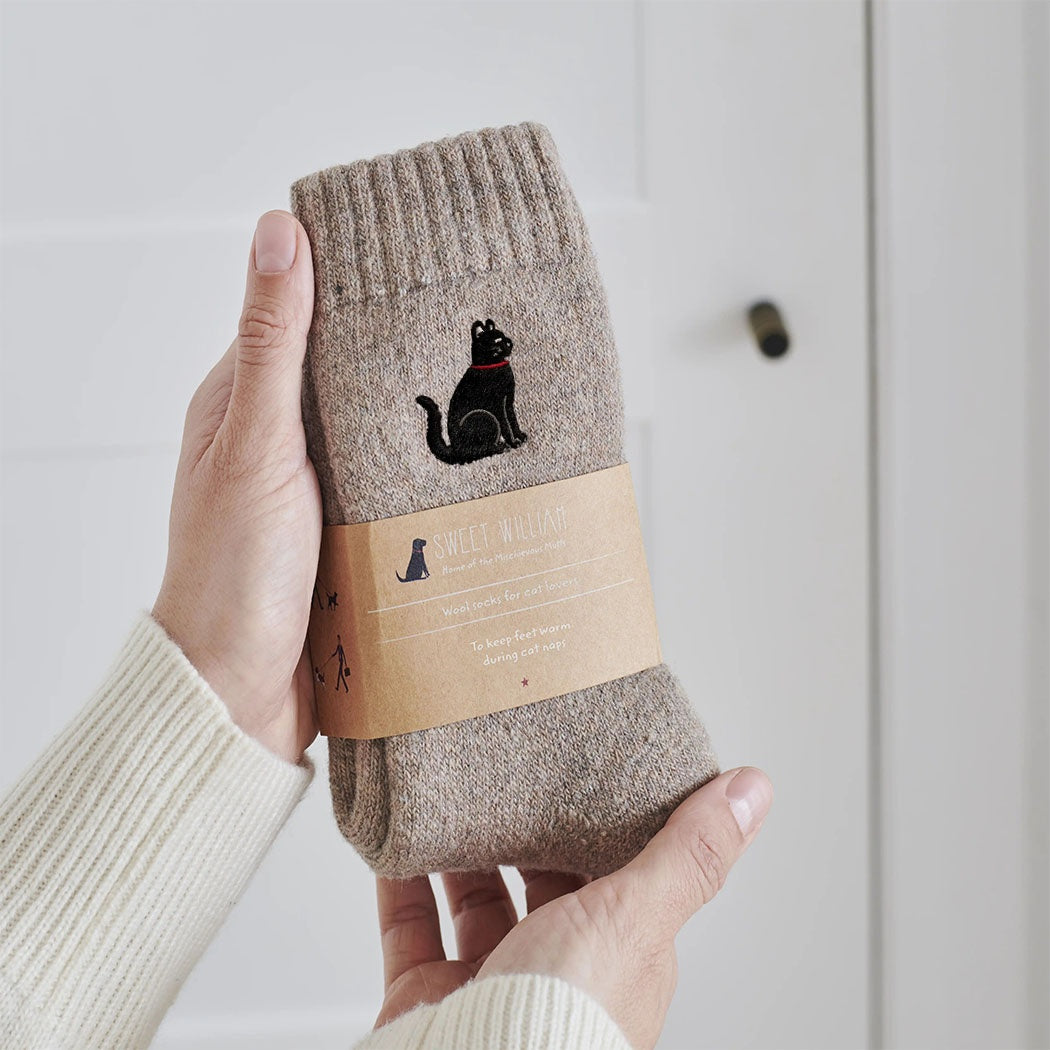 Sweet William - Black Cat Wool Socks