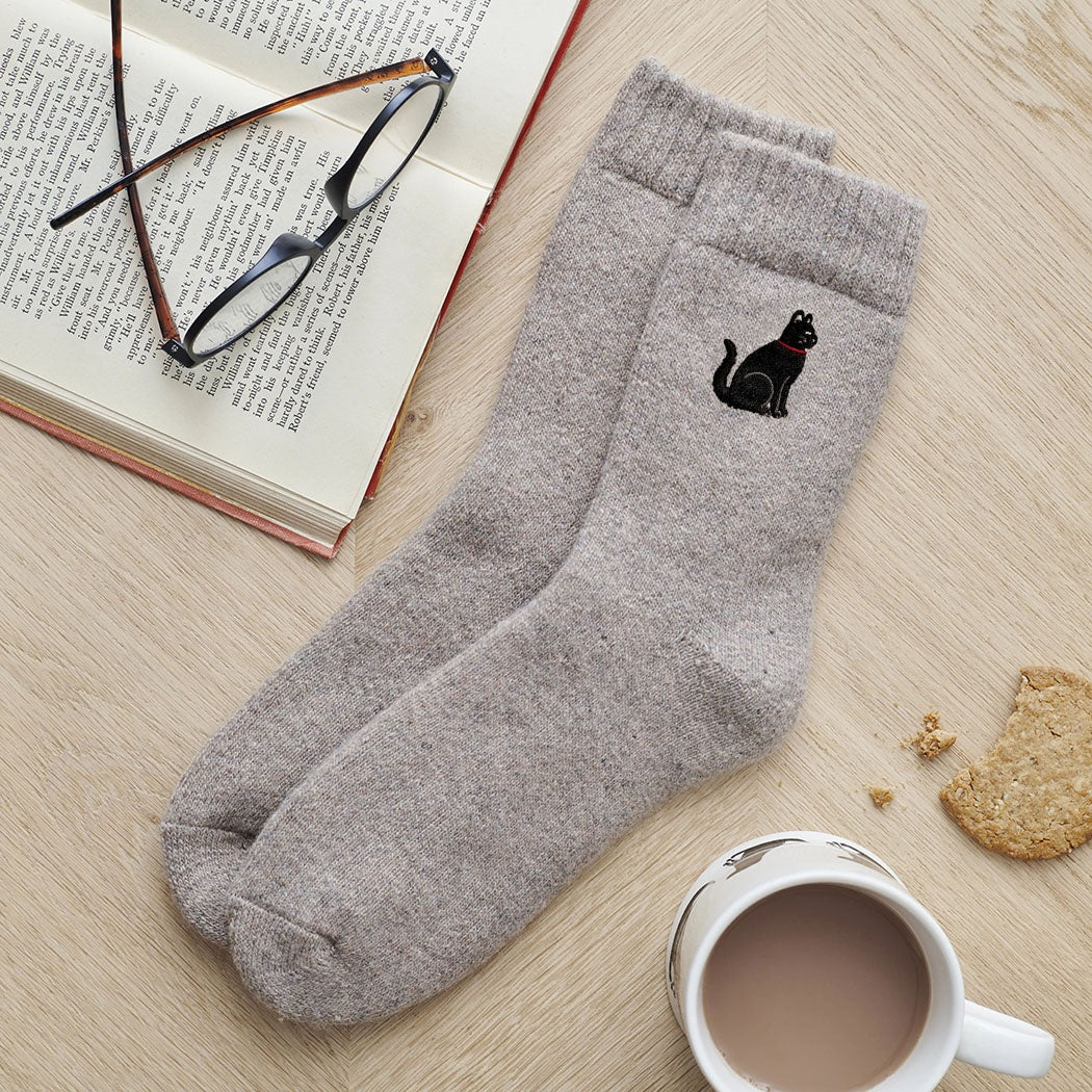 Sweet William - Black Cat Wool Socks