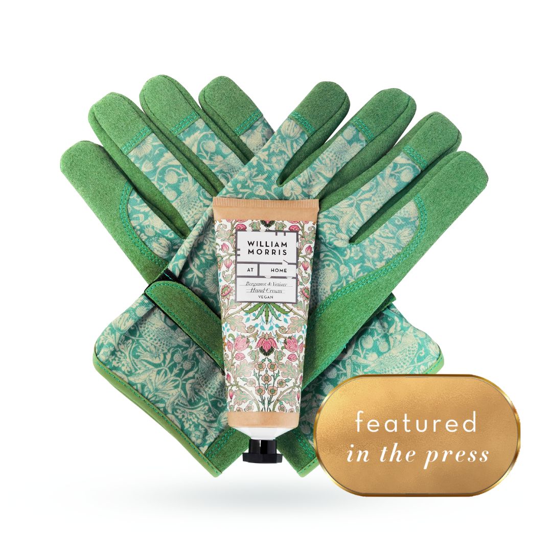 William Morris At Home - Bergamot & Vetiver Gardening Glove & Hand Cream Set