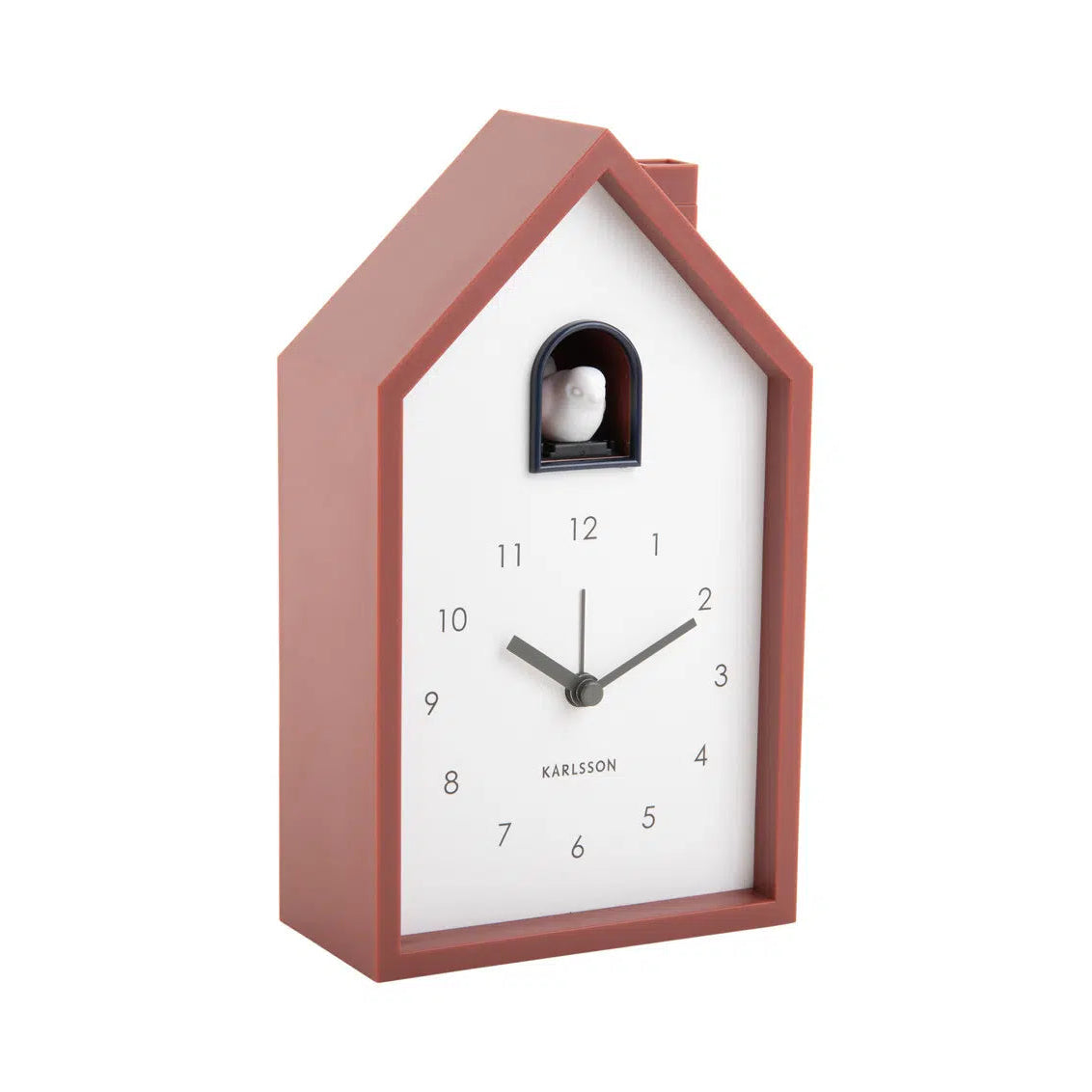 Karlsson Modern Cuckoo Alarm Clock, Red Ochre